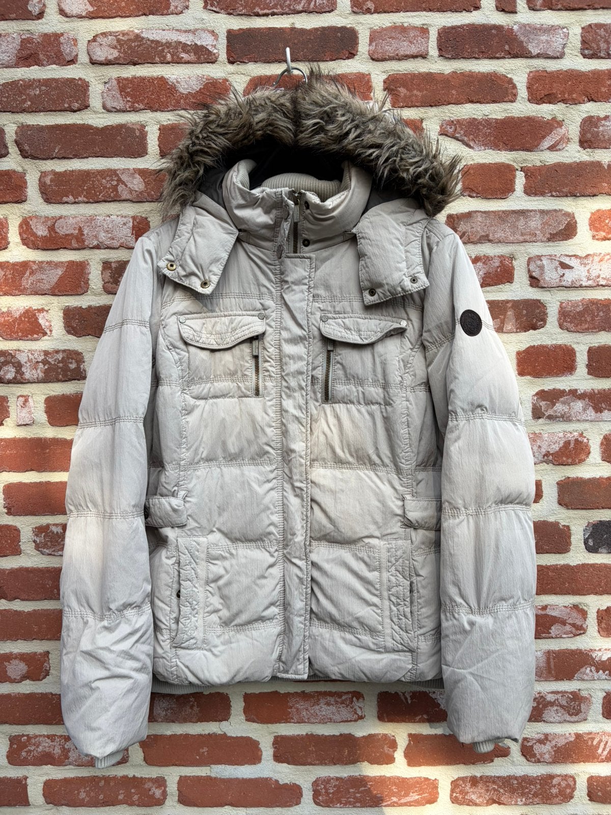 Winterjas s.oliver, maat 42, Kleding | Dames, Ophalen of Verzenden, Gedragen, Maat 42/44 (L), Beige