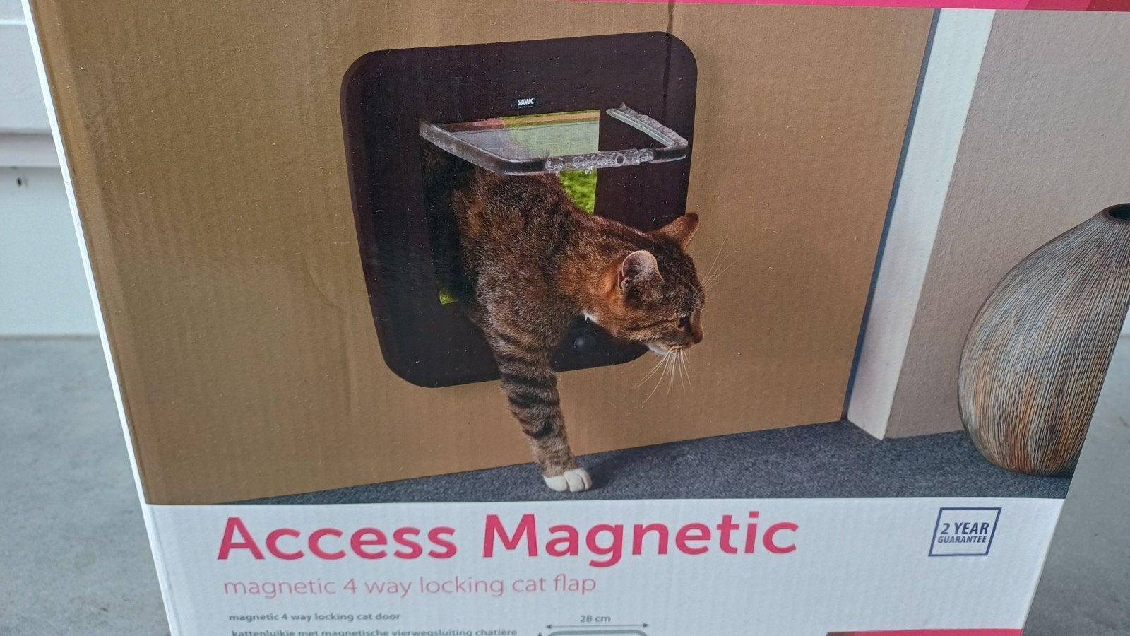 Stevig kattenluik zo goed als nieuw, bruin, Dieren en Toebehoren, Ophalen, Zo goed als nieuw