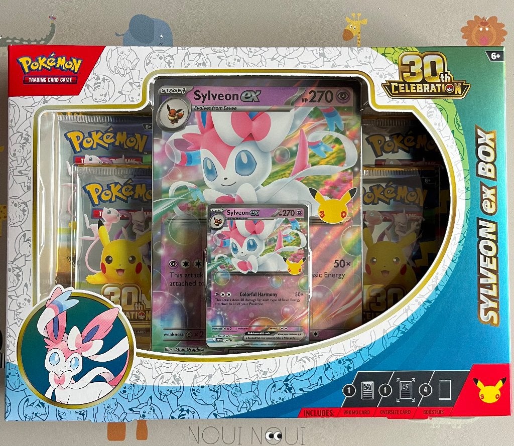 Pokémon 30th celebration sylveon ex box (2 maal beschikbaar), Enlèvement, Neuf, Booster box, Foil