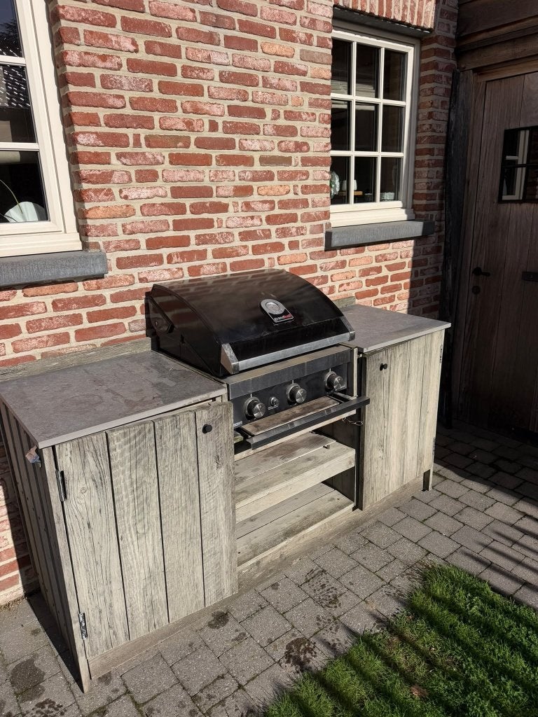 Inbouw gasbarbeque met gratis kast, Ophalen, Gebruikt, Grandhall
