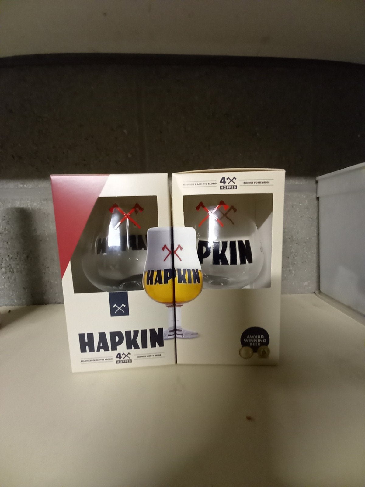 2 Hapkin bierglazen, Verzamelen, Glas en Drinkglazen, Ophalen of Verzenden