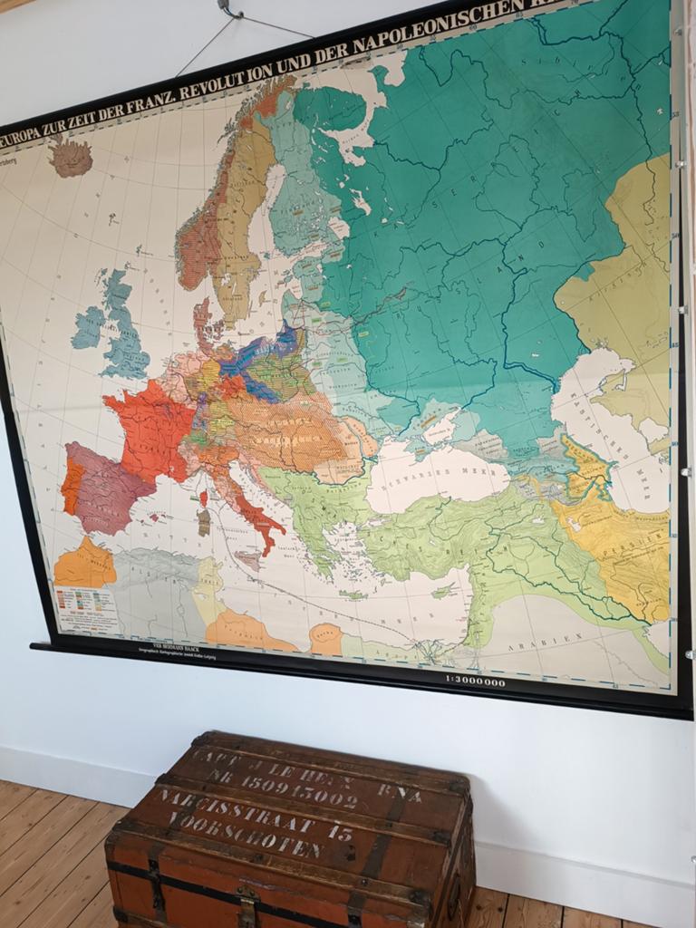 Schoolkaart: veroveringstochten  Napoleon, Antiek en Kunst, Antiek | Schoolplaten, Ophalen