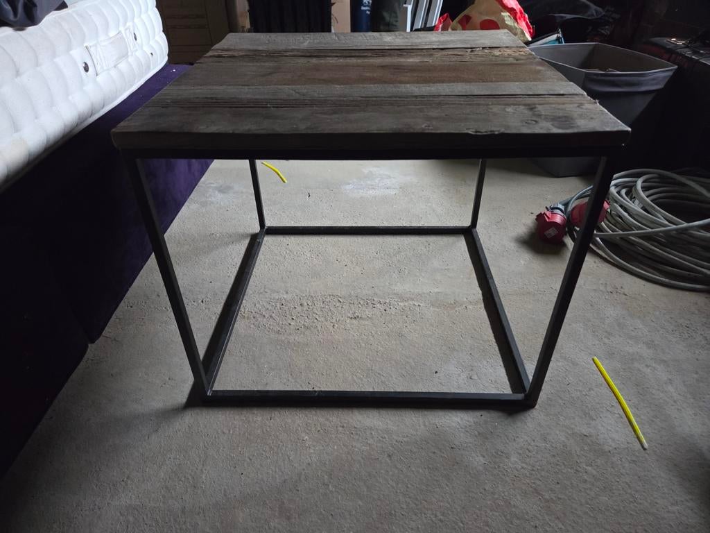 Lyfestyle Home Collection bijzettafel met gerecycled hout, Ophalen, Vierkant