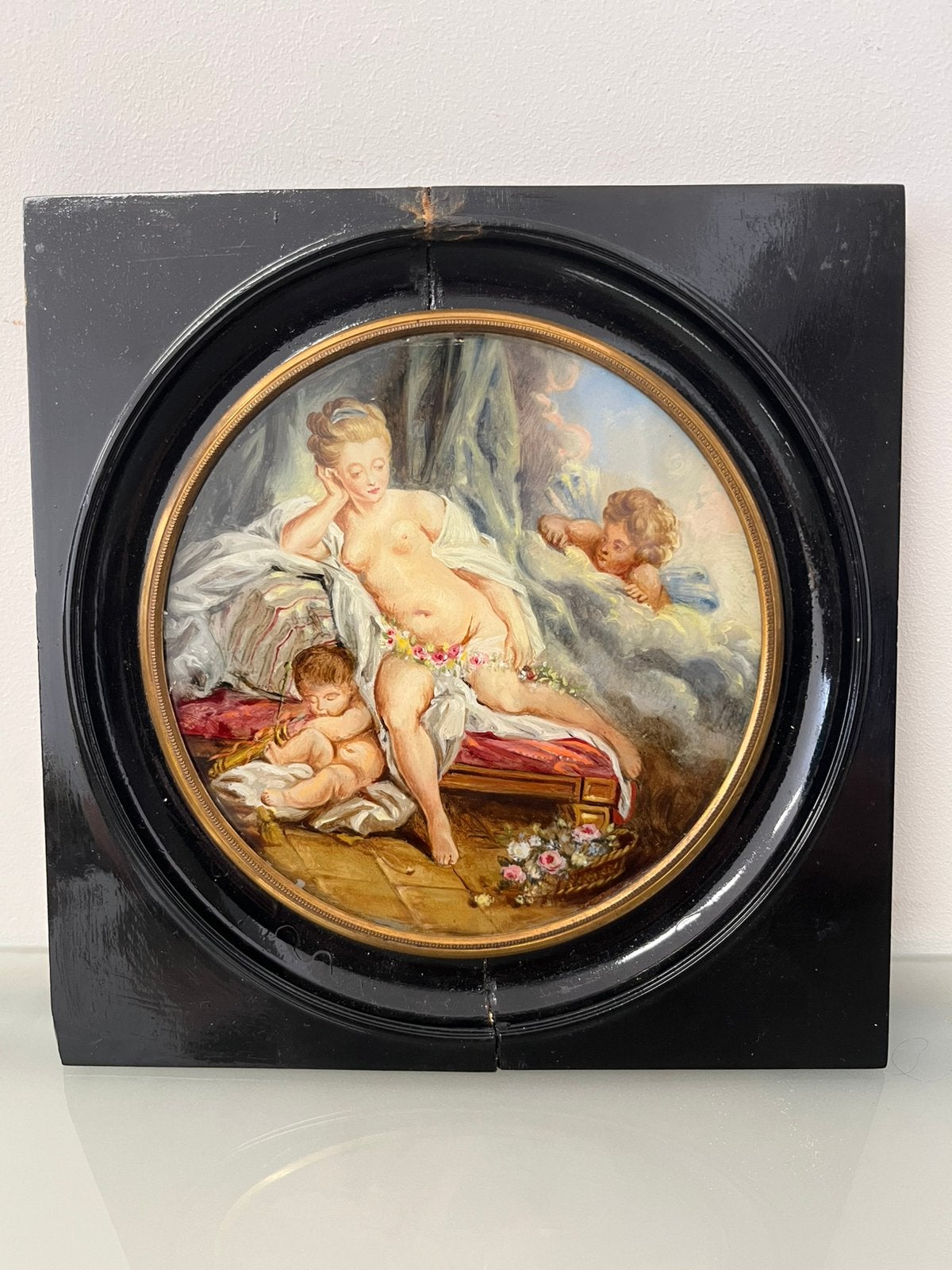 Peinture ancienne sur verre, Enlèvement ou Envoi