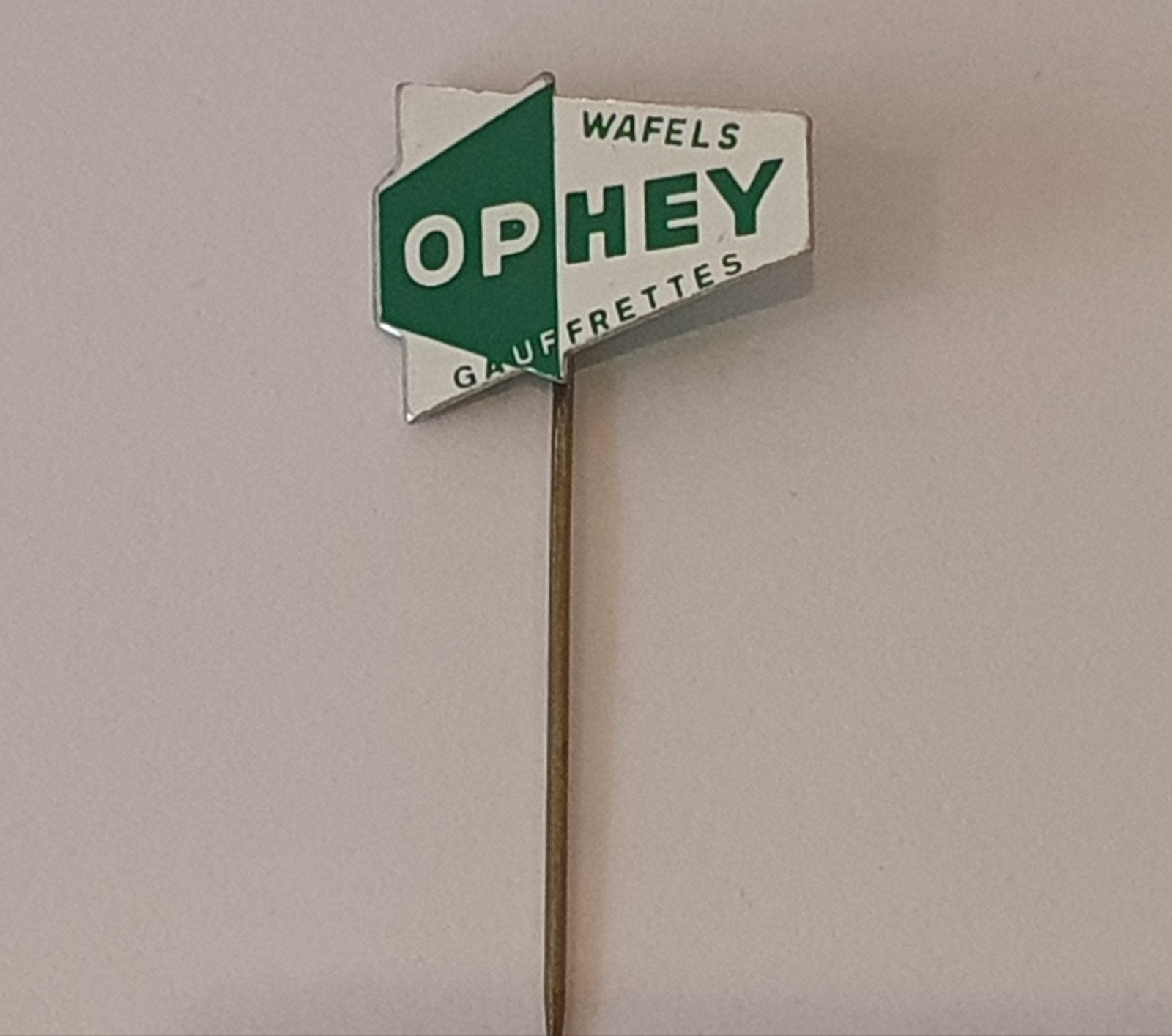 Reclamespeldje Ophey wafels, Verzamelen, Speldjes, Pins en Buttons, Ophalen of Verzenden