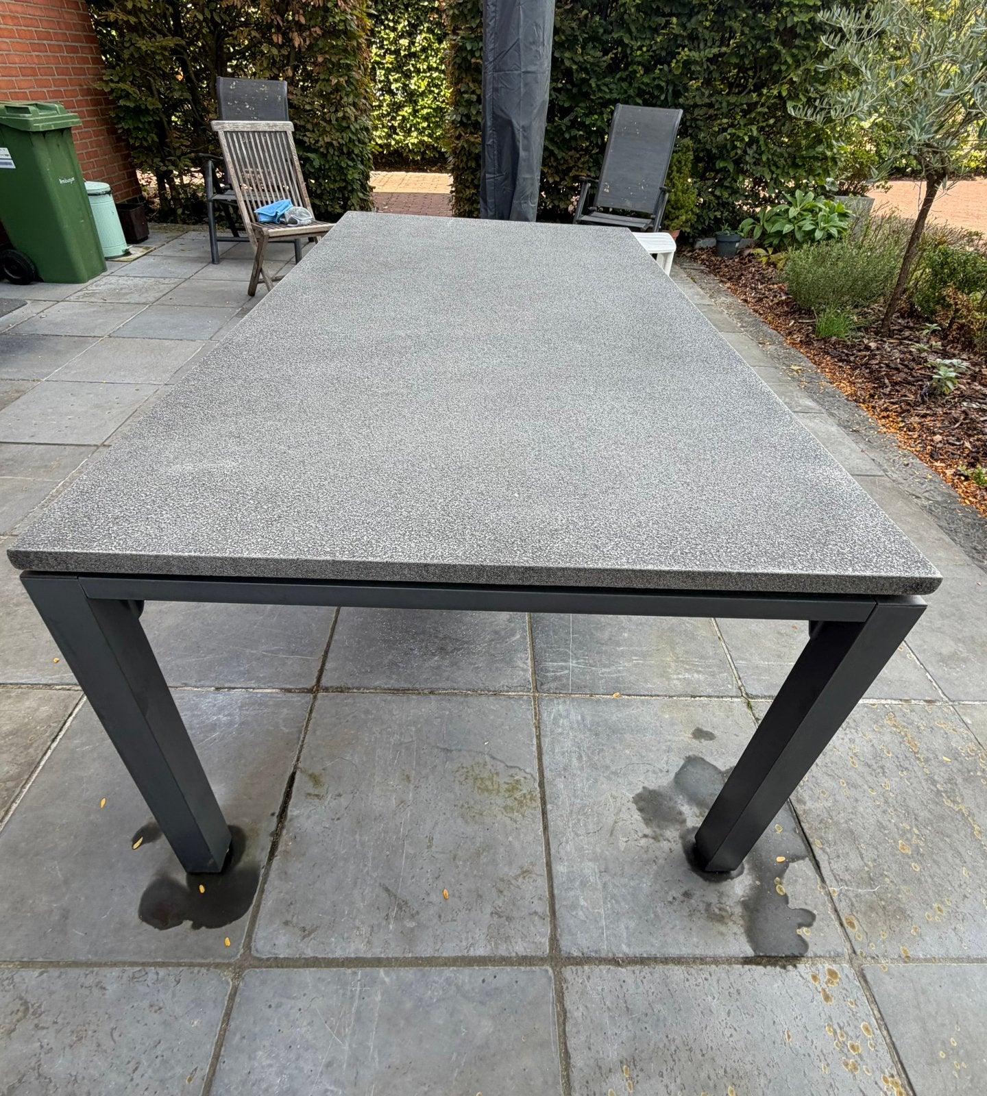 Bellagio Tuintafel – EasyTop Granietlook & Aluminium, Ophalen, Gebruikt, Vierkant, Aluminium