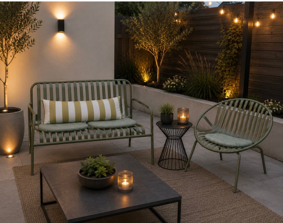 Set de jardin kaki, état neuf, Enlèvement, Comme neuf, Aluminium, Salons de jardin