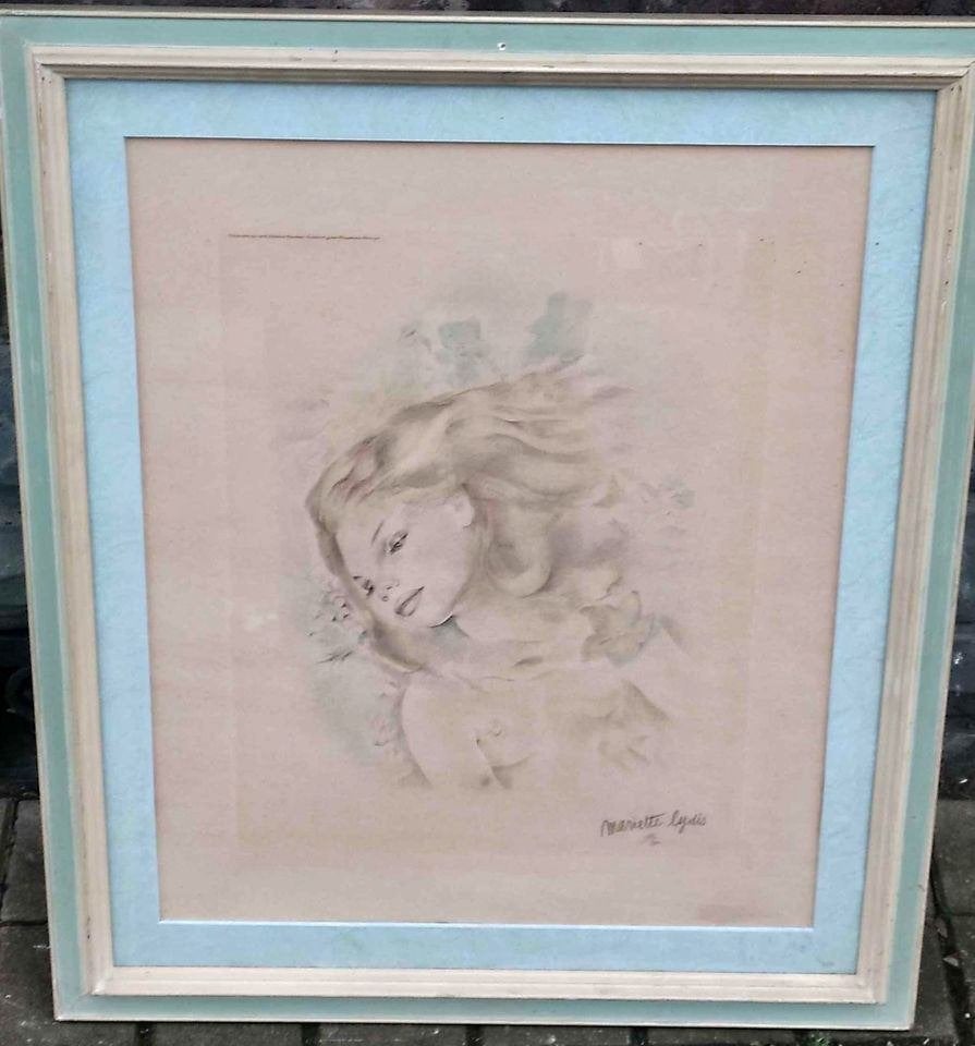 Gravure signe Mariette lydis, Antiquités & Art, Enlèvement ou Envoi, Gravure