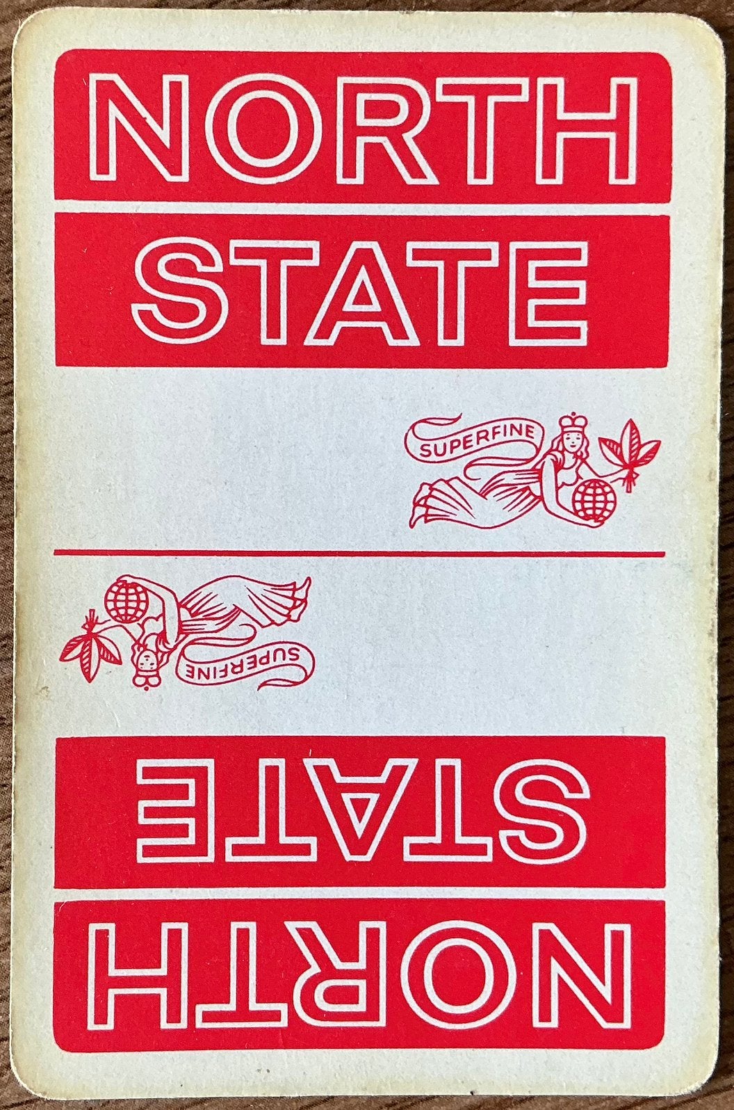 Carte à jouer NORTH STATE CIGARETTES, Enlèvement ou Envoi, Comme neuf, Carte(s) à jouer