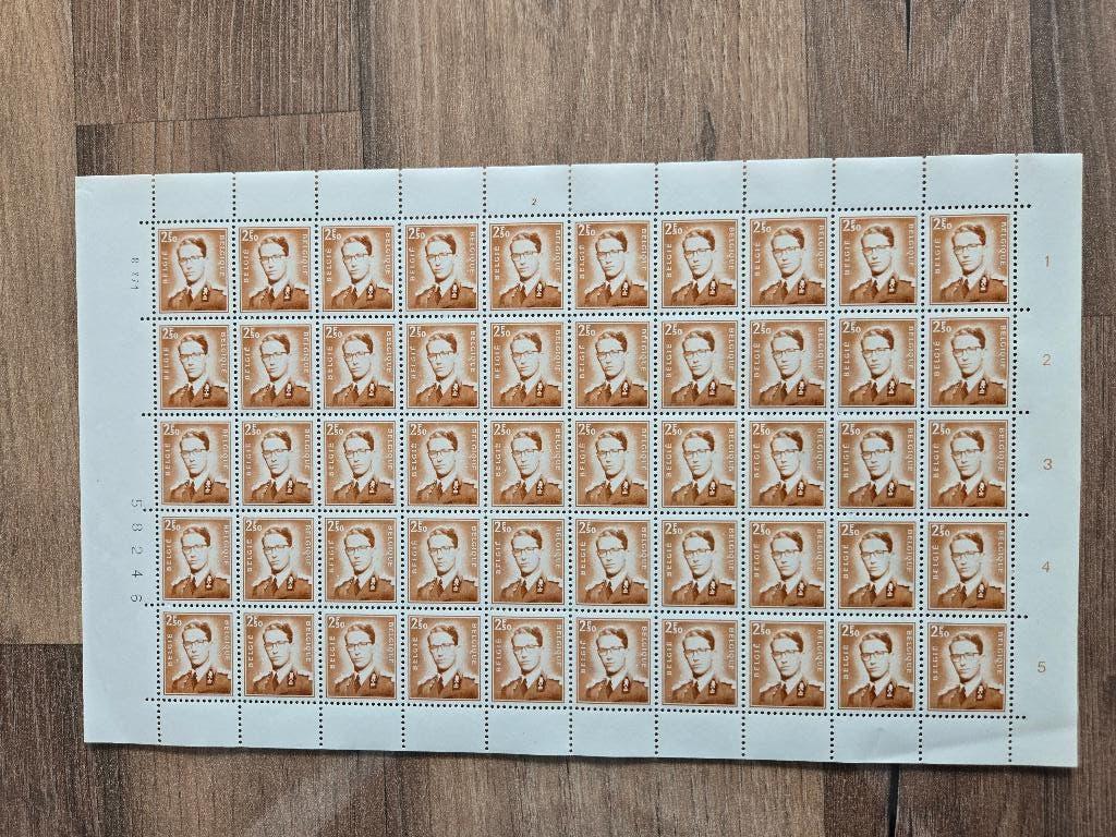TIMBRES BELGES FEUILLET ROI BAUDOUIN, Timbres & Monnaies, Envoi, Non oblitéré, Gomme originale, Chefs d'Etat