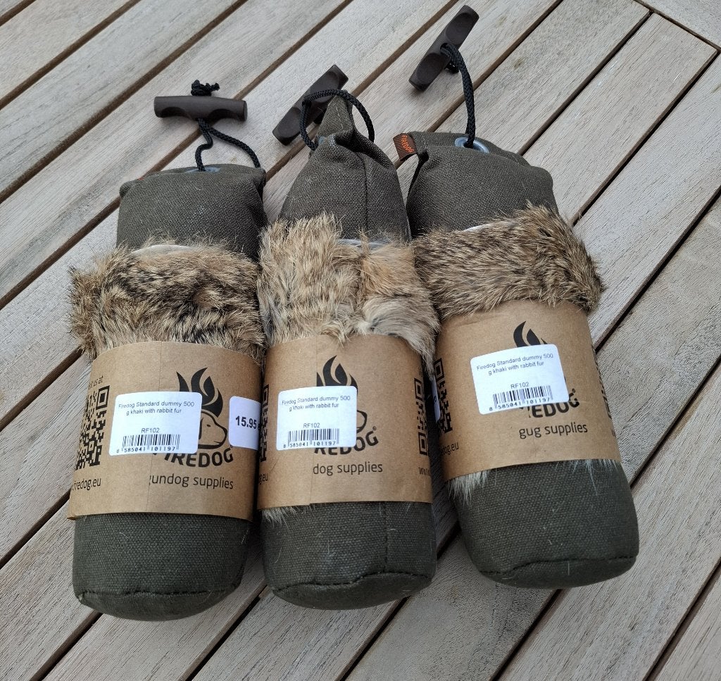 Firedog Standard dummy oranje met konijnenpels 3 stuks, Dieren en Toebehoren, Ophalen of Verzenden, Nieuw, Apporteerspeelgoed
