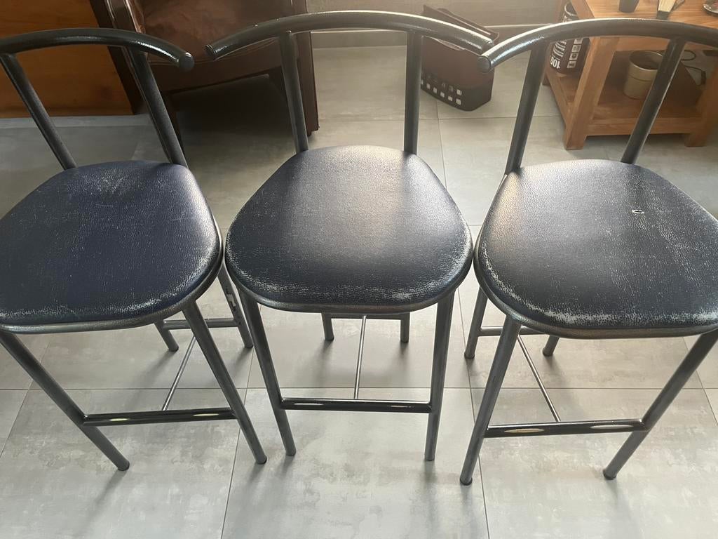 3 tabourets à rénover éventuellement, Synthétique, Enlèvement, Utilisé, 60 à 90 cm