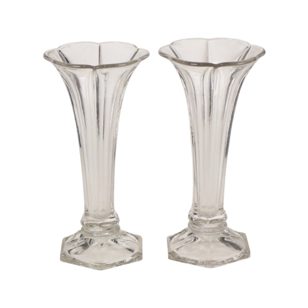 Koppel Heldere Vazen Val Saint Lambert Luxval Americain 23cm, Ophalen of Verzenden