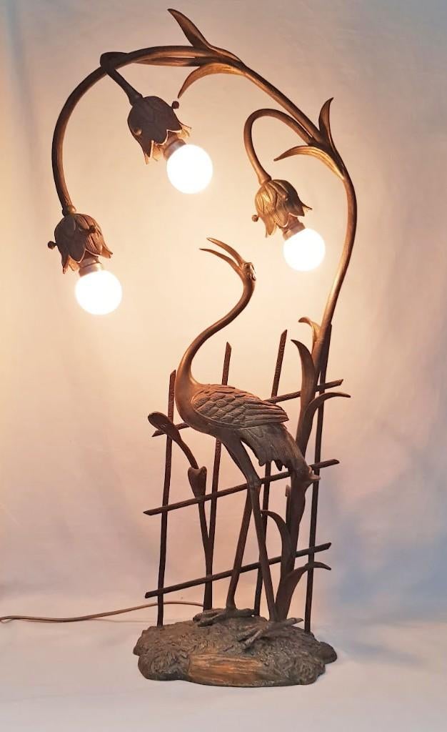 Grote Ibislamp Art Nouveau., Antiek en Kunst, Antiek | Verlichting, Ophalen of Verzenden