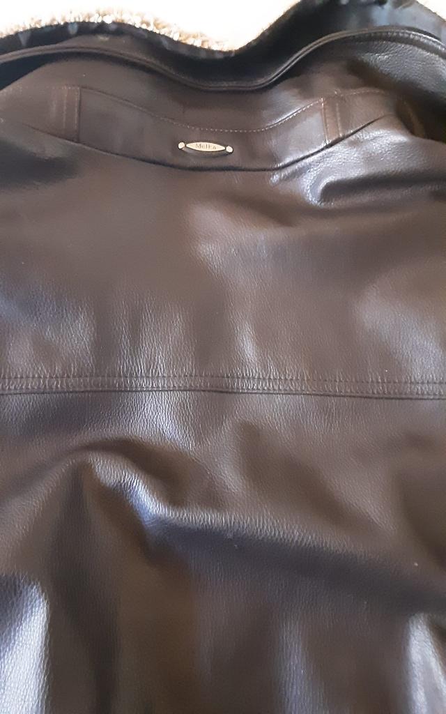 lederen, vintage, melka jas, nooit gedragen, Ophalen, Maat 52/54 (L), Bruin, Melka