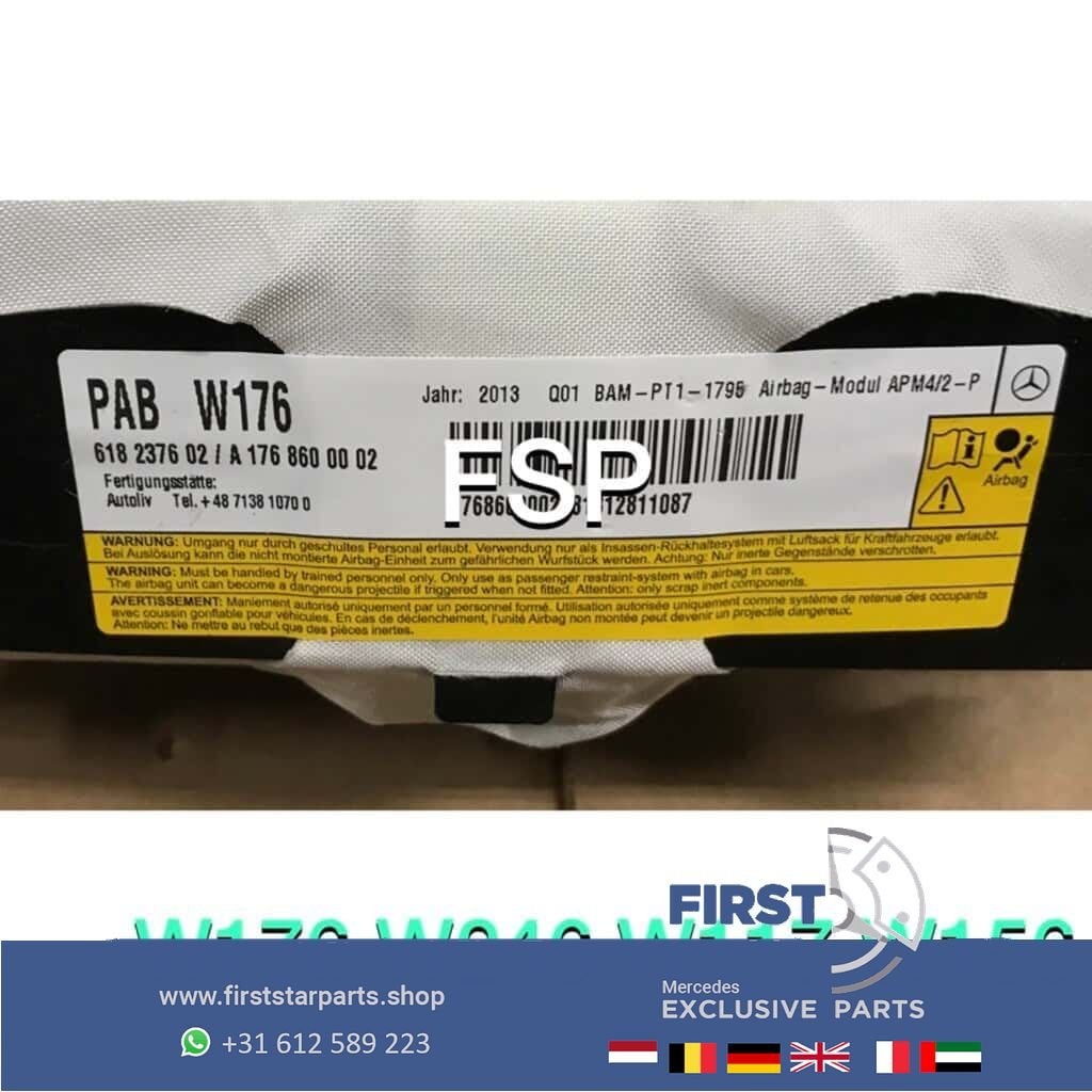 Dashboard airbag W176 A W246 B W117 CLA W156 GLA Klasse pass, Gebruikt, -, Ophalen of Verzenden, -