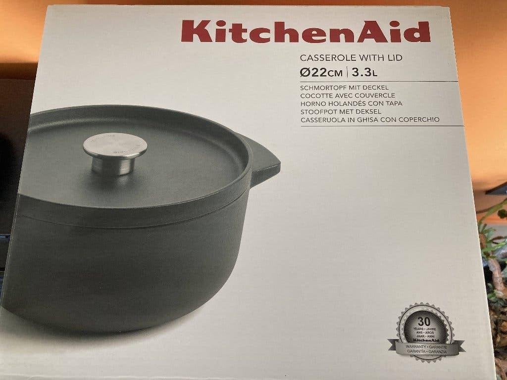 Nieuw: gietijzeren kookpot met deksel KitchenAid 90 euro, Huis en Inrichting, Keuken | Potten en Pannen, Ophalen of Verzenden