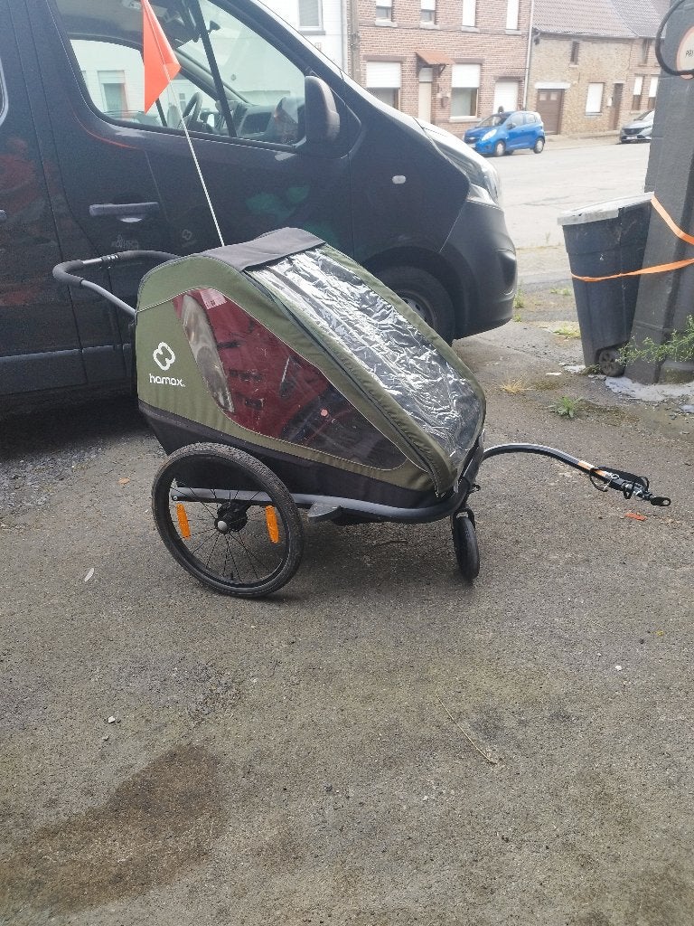 Remorque vélos enfants poussette, Vélos & Vélomoteurs, Enlèvement, Utilisé, Frein à rétropédalage, Decathlon
