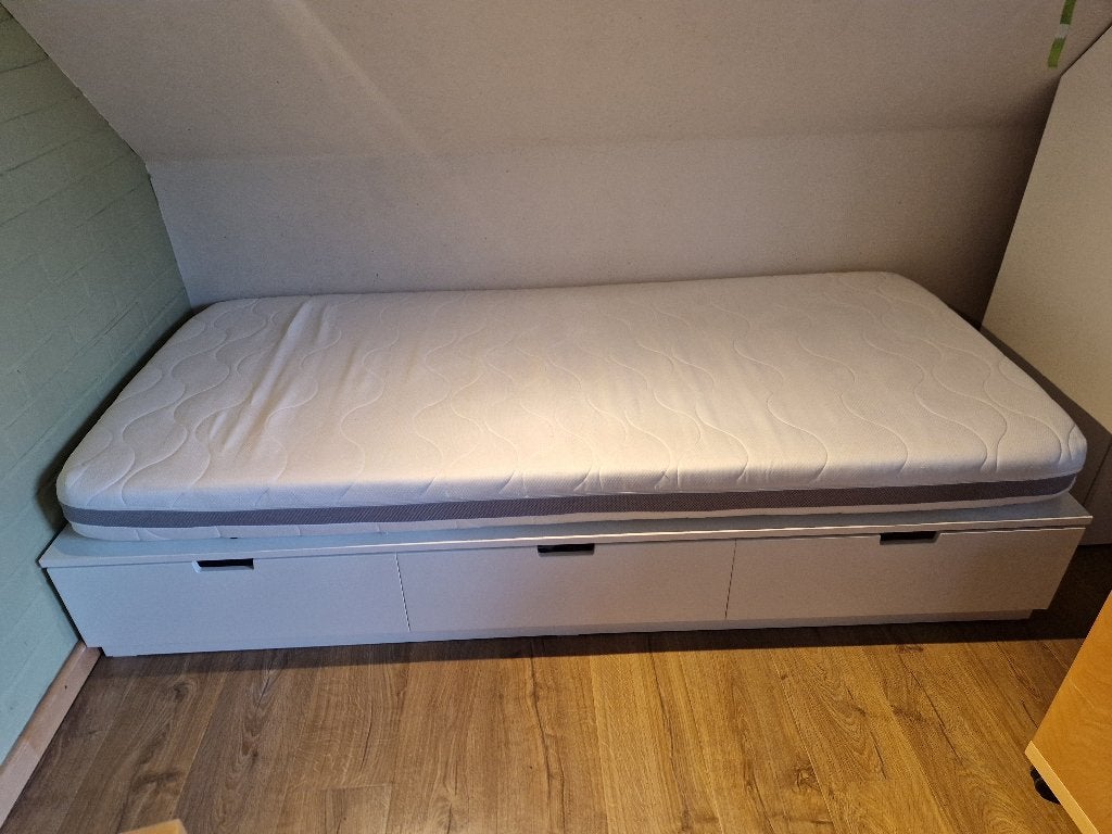 Ikea Nordli bed 90 x 200cm, Huis en Inrichting, Slaapkamer | Bedden, Ophalen, Gebruikt, 90 cm, Eenpersoons