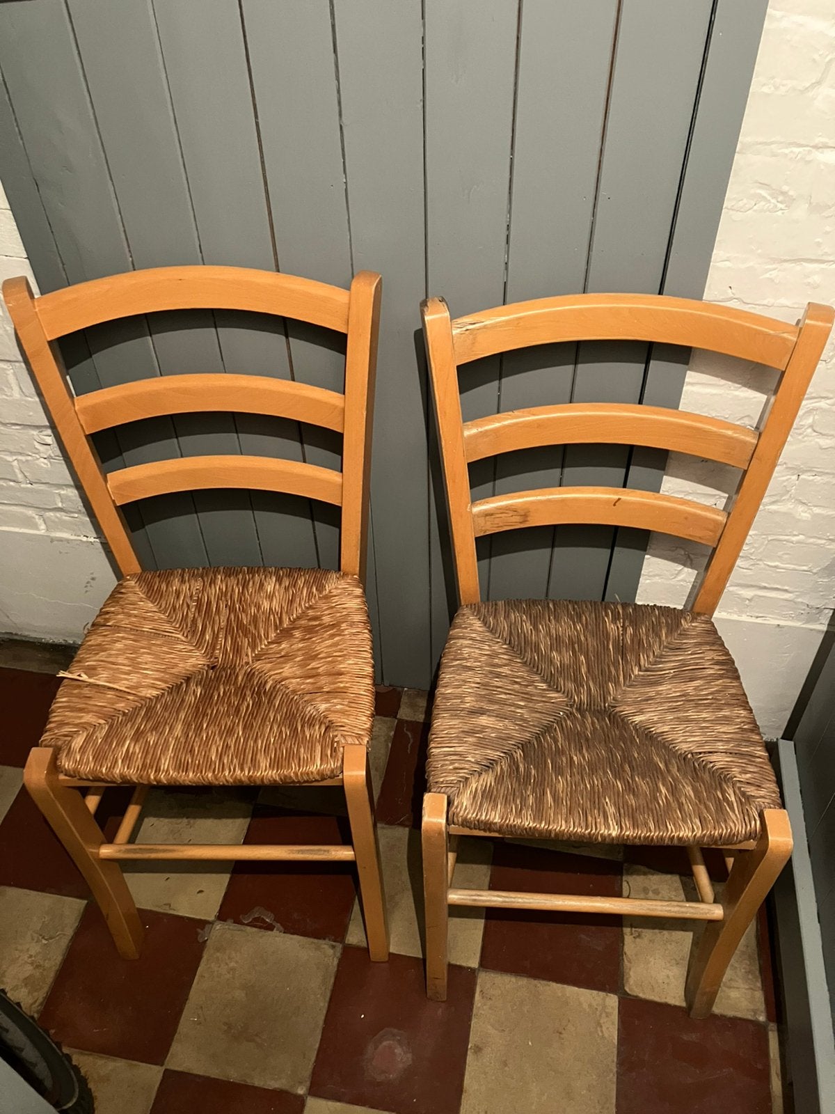 6 Chaises bois et paille, Ophalen, Gebruikt, Overige kleuren, Hout