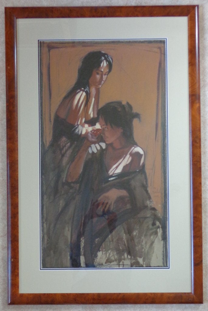 NICO VRIELINK / SENSUELE VROUWEN / OLIEVERF 127x83cm KADER, Portrait ou Personnes, Peinture à l'huile, Enlèvement, Encadré