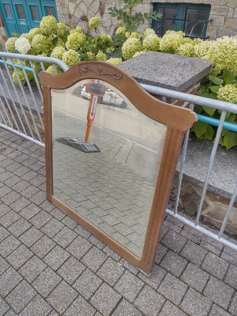 ancien miroir, cadre en chêne, Ophalen of Verzenden