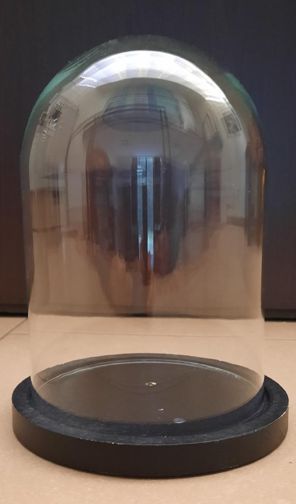 cloche avec socle en bois noir, Enlèvement, Comme neuf