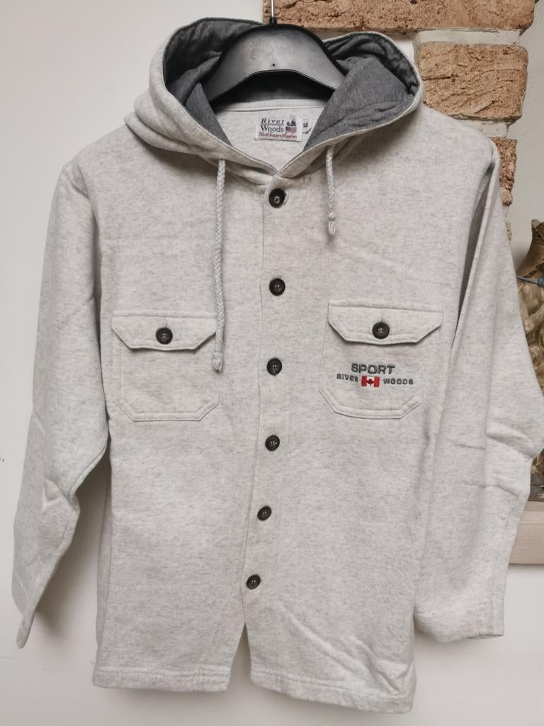 Mooie grijze jongens hoody van River Woods, Kinderen en Baby's, Ophalen of Verzenden, Zo goed als nieuw