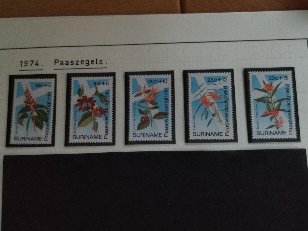 Suriname 1974 - Pasen, Paaszegels, tropische bloemen **, Ophalen of Verzenden, Postfris