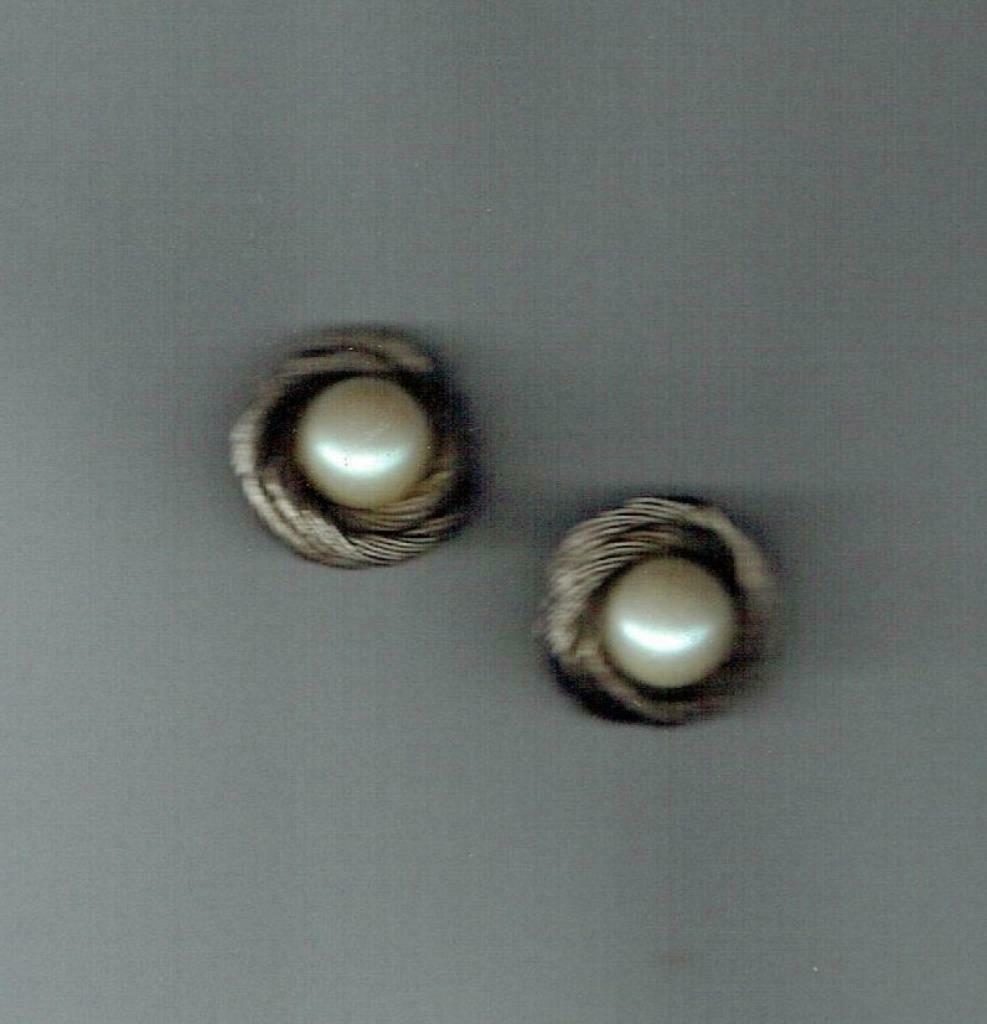 Koppel oorsieraden met (kunst)parel (Juweel 0083), Overige materialen, Wit, Ophalen of Verzenden, Zo goed als nieuw