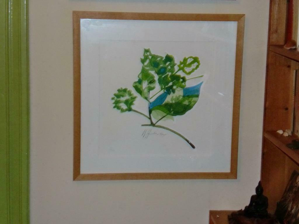 Leerdam glas: Willem Heesen, zeefdruk 'Glazen blad', Antiek en Kunst, Ophalen of Verzenden
