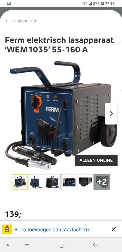Machine à souder Ferm neuve, jamais utilisée, Enlèvement