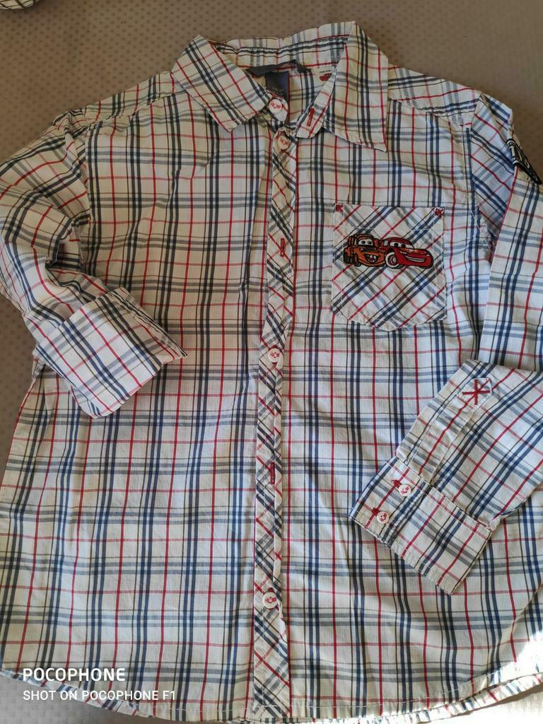 Chemise de voiture pour enfant taille 128, Garçon, Enlèvement ou Envoi, H&M, Chemise ou Chemisier