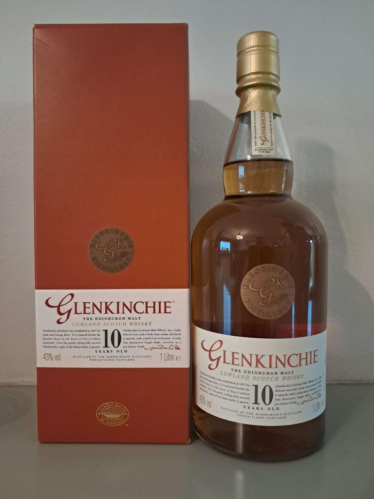 Glenkinchie, 10yo, 1 l (single malt whisky, old version), Verzamelen, Wijnen, Nieuw, Overige typen, Vol, Ophalen of Verzenden