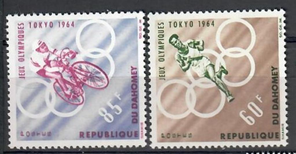 Dahomey yvertnrs.: 211/12 postfris, Ophalen of Verzenden, Postfris, Sport