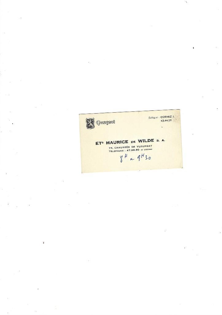 Carte de visite commerciale, Ophalen of Verzenden, Gebruikt