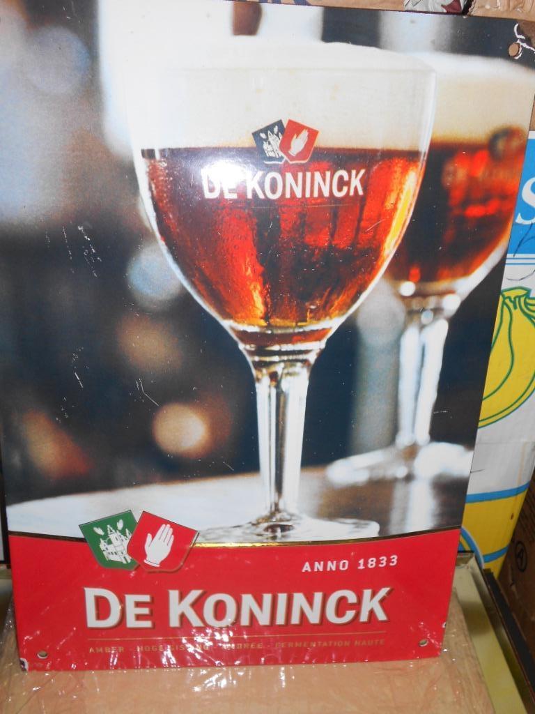 Beersign.Reclame.De Koninck.Emaille.Gueuze.Lambic., Enlèvement ou Envoi, Utilisé, Panneau, Plaque ou Plaquette publicitaire, La Trappe