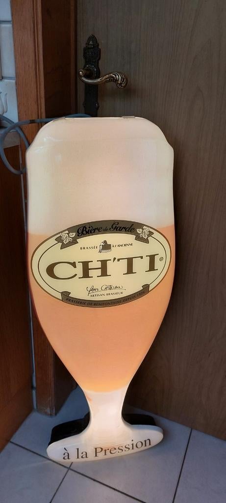 Grande lampe rare Bière Ch'ti, Enlèvement ou Envoi, Comme neuf, Synthétique, 75 cm ou plus