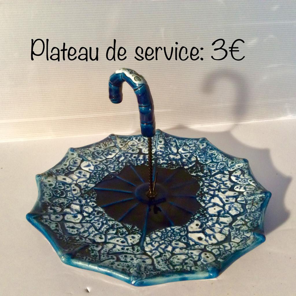 Plateau de service, Enlèvement ou Envoi, Utilisé, Rond, Autres matériaux