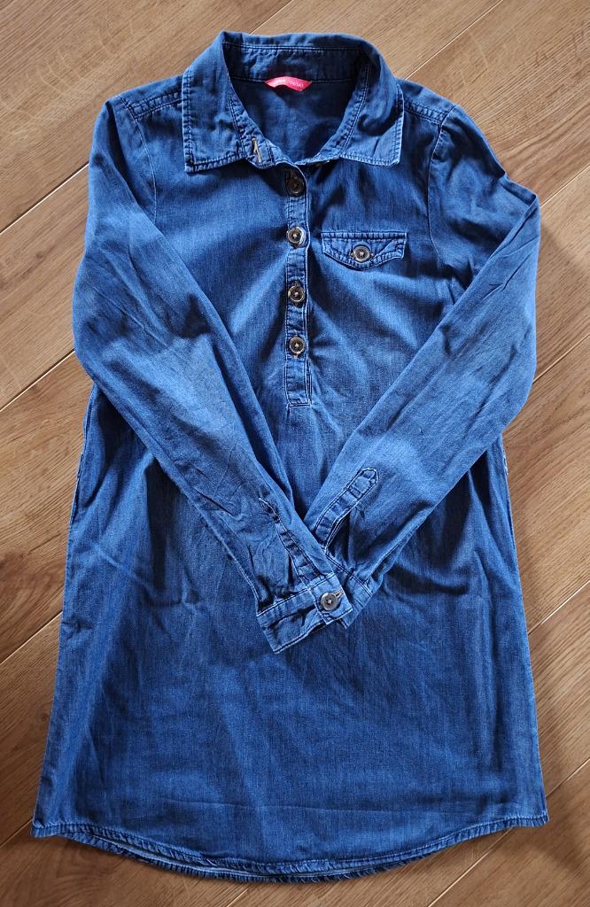 Hema jeanskleedje 134-140, Kinderen en Baby's, Kinderkleding | Maat 134, Gebruikt, Meisje, Ophalen of Verzenden, Jurk of Rok