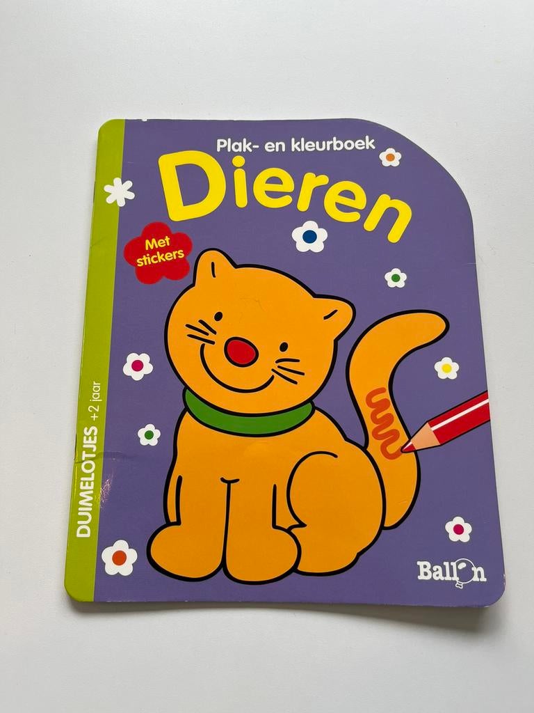 Plak/ en kleurboek Dieren met stickers- NIEUW, Ophalen of Verzenden, Nieuw, Papier, Schets- of Tekenboek