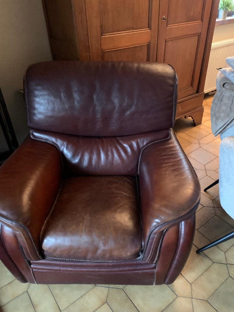 Te koop lederen lounge, Antiek en Kunst, Ophalen