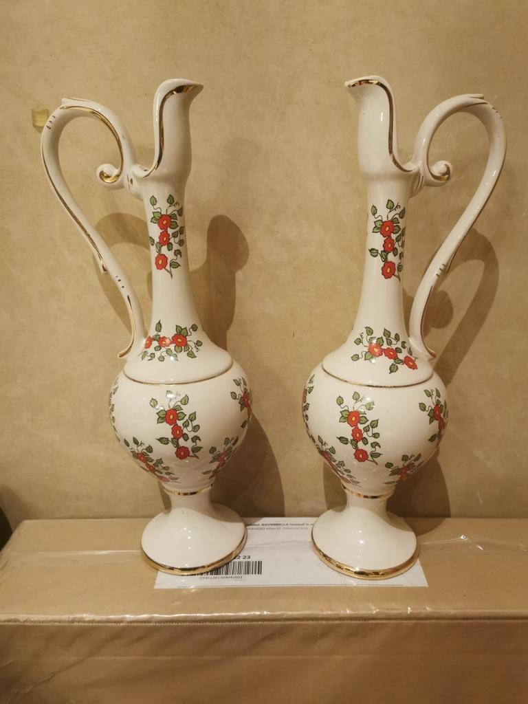 Paar mooie antieke Italiaanse keramiek vazen, Antiek en Kunst, Ophalen of Verzenden