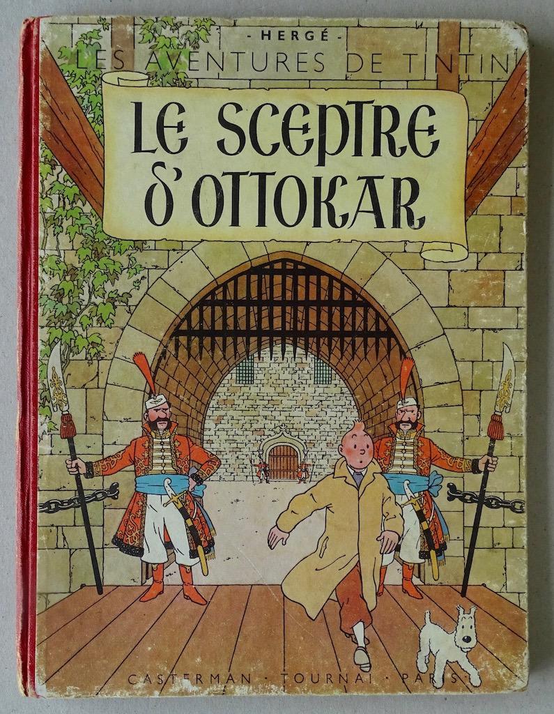 Tintin le sceptre d'Ottokar B1 1947 EO couleurs, Livres, BD, Une BD, Enlèvement, Utilisé, Hergé.