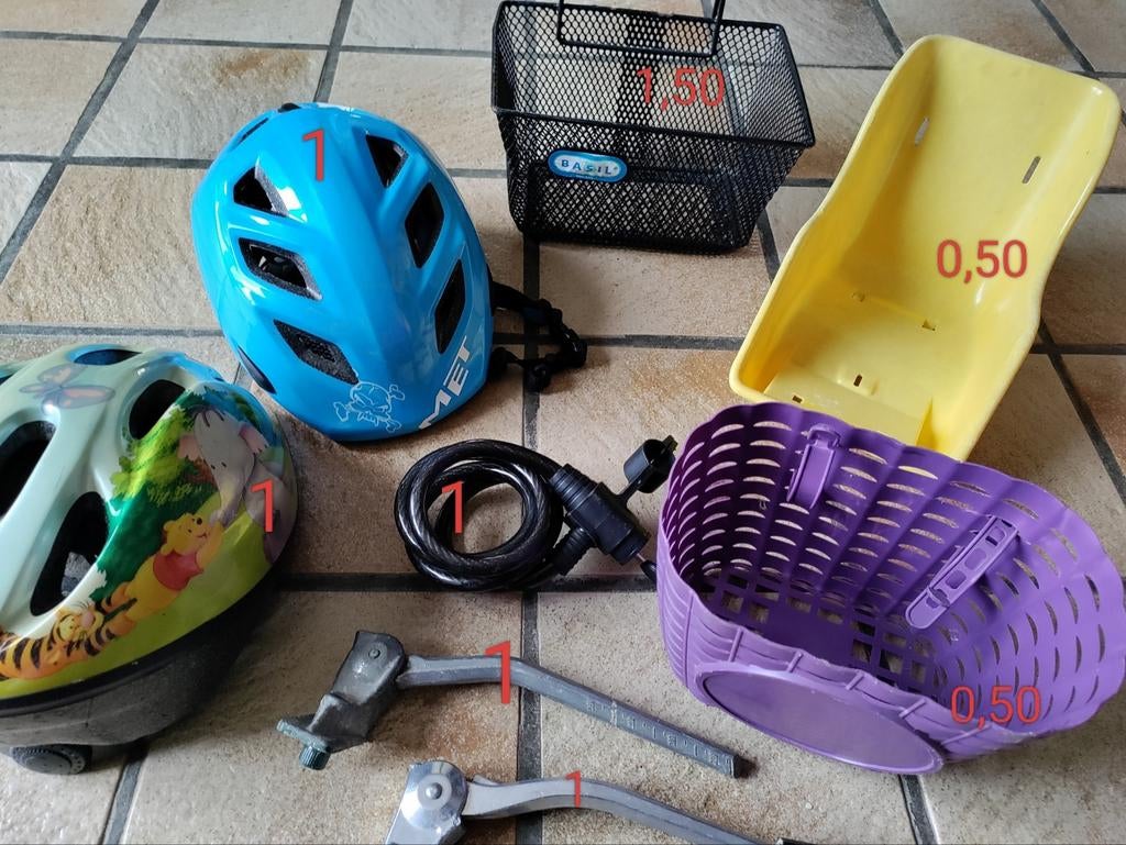 Fietshelm/fietsmand/fietsslot/ fietsstaander, Fietsen en Brommers, Ophalen, Gebruikt