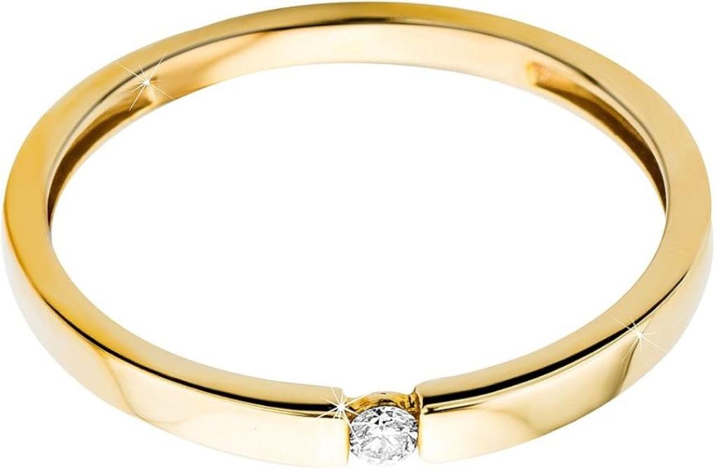 verlovingsring voor dames met solitaire diamant, -, Verzenden, -, Nieuw