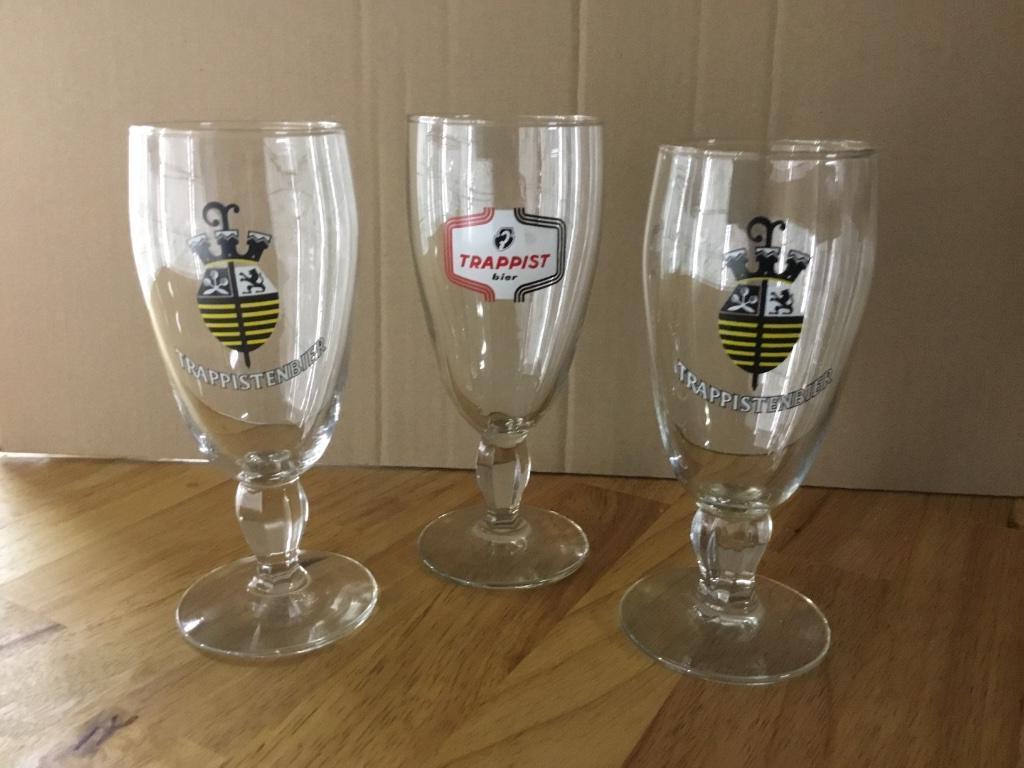 3 verres trappe trappiste anciens, Collections, Enlèvement ou Envoi, Comme neuf, Verre à bière