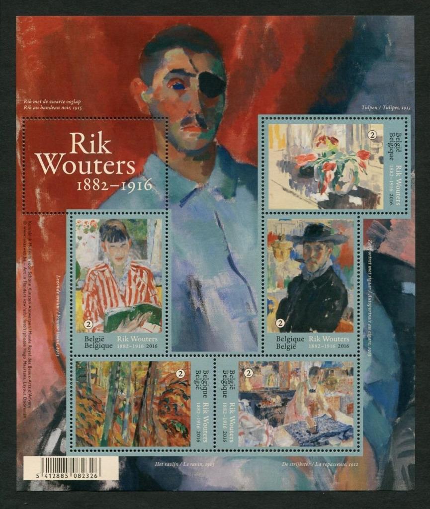 BL241 Timbres Rik Wouters - Rik au bandeau Noir, Envoi, Timbre-poste, Neuf
