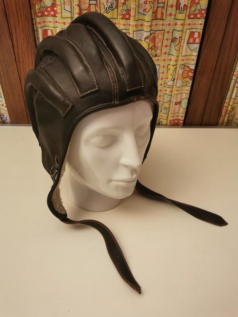 Leren legerhelm, Verzamelen, Ophalen of Verzenden