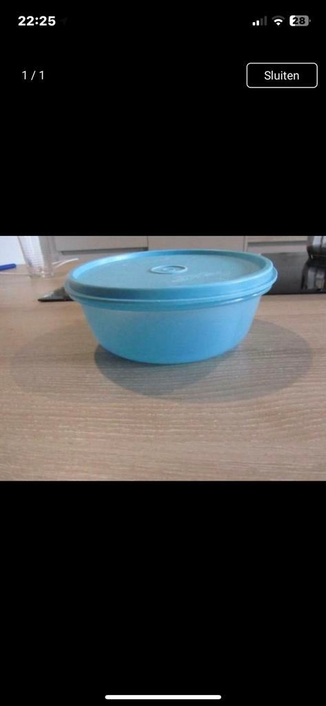 Tupper bewaardoos rond blauw, Enlèvement ou Envoi, Utilisé, Bleu
